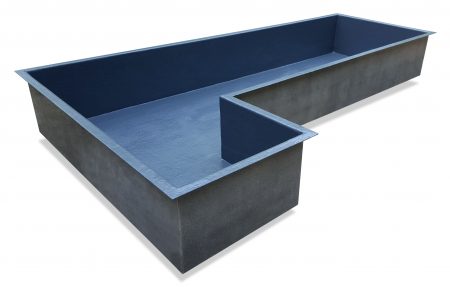 Bassin polyester sur mesure JCB forme L