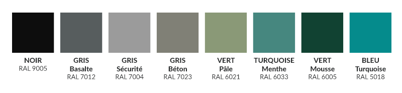 Palette des couleurs de bassin de notre gamme de bassins sur mesure